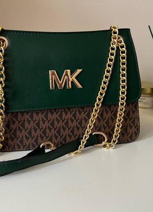 Сумка женская клатч через плечо michael kors майкл корс новая зеленая