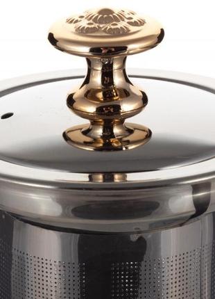 Чайник стеклянный заварочный ofenbach 450мл со съемным ситечком (0616s)3 фото