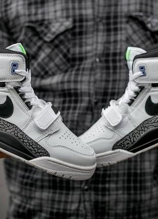 Мужские кроссовки nike air jordan legacy white grey green5 фото