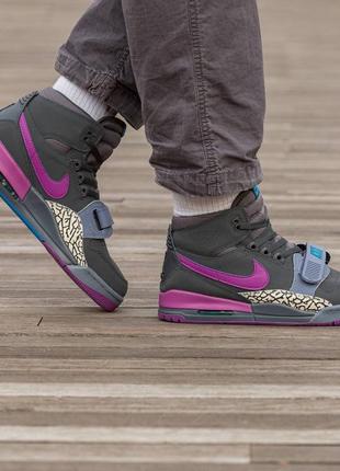 Мужские кроссовки nike air jordan legacy black purple2 фото