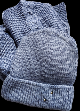 Шапка + хомут ( комплект) цвет джинс❄️