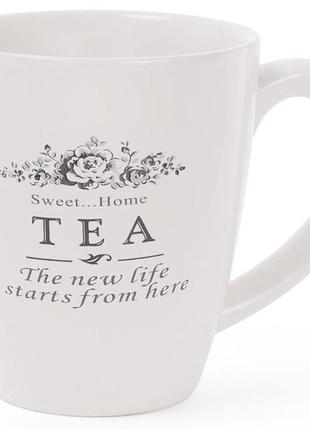 Кружка керамическая "sweet home tea" 300мл (большая чайная чашка)