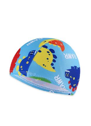Тканевая шапочка для плавания для детей от 0.7-3 лет, универсальная голубого цвета cp-06 №2