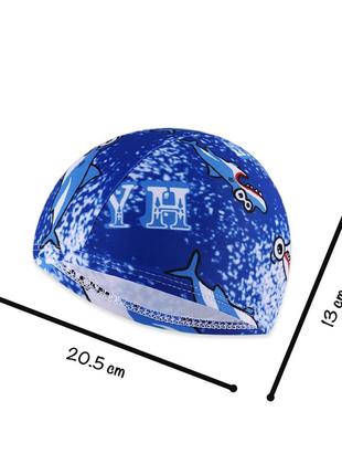 Тканевая шапочка для плавания для детей от 0.7-3 лет, универсальная синего цвета cp-06 №72 фото
