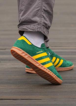 Мужские кроссовки adidas hamburg green yellow7 фото