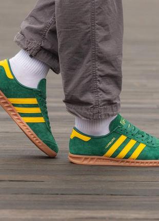 Мужские кроссовки adidas hamburg green yellow4 фото