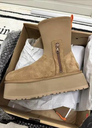 Ugg classic dippers угги черный коричневый3 фото