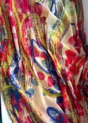 Яркий кашемировый шарф 100% кашемир, платок из кашемира4 фото