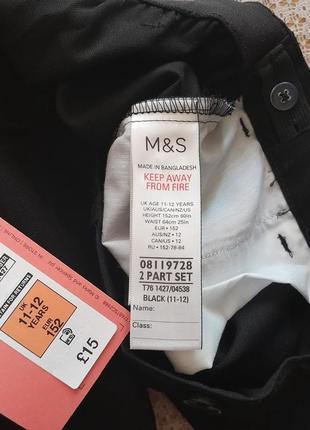 Marks&spencer шкільні штани на 11-12 років чорного кольору9 фото