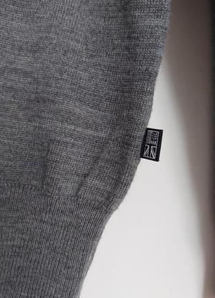 Кардиган светр джемпер чоловічий зі 100% вовни мериноса сірий розмір л park lane5 фото