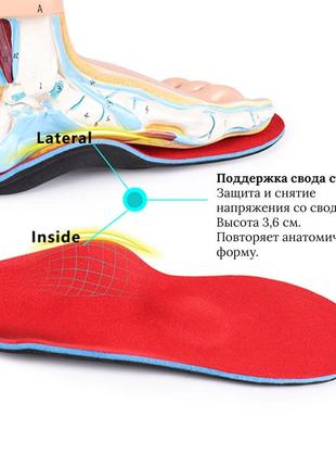 Стельки для обуви ортопедические повседневные 41р (26 см), красного цвета, s-48 №54 фото
