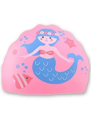 Силиконовая шапочка для плавания для детей от 0.7-3 лет, универсальная розового цвета cp-15 №11 фото