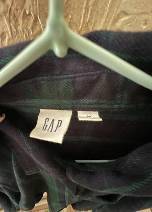 Сорочка блузка зелена в клітинку жіноча gap5 фото