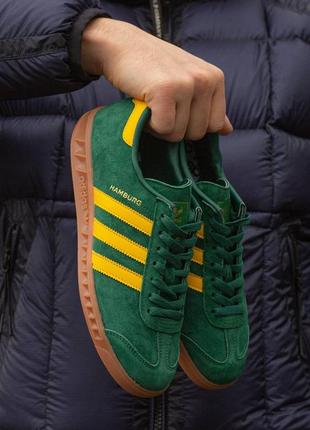 Мужские кроссовки adidas hamburg green yellow 40-41-42-43-44-455 фото