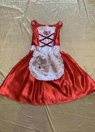 Карнавальный костюм платье красная шапочка на 3-4 года