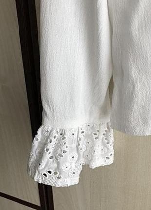 Блуза белая с прошвой4 фото