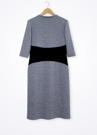 Тепла сукня зі щільного трикотажу – ангора сталевого кольору6 фото