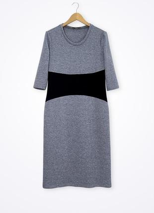 Тепла сукня зі щільного трикотажу – ангора сталевого кольору4 фото