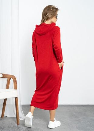 Красное платье кокон с капюшоном размер s3 фото