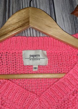 Яркий неоновый розовый свитер крупной вязки papaya #25715 фото