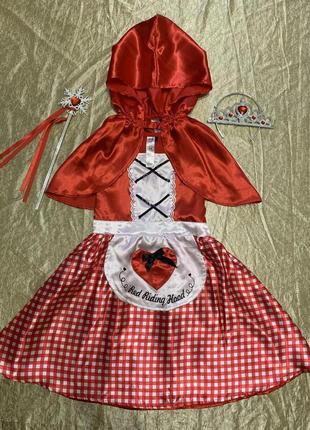 Карнавальный костюм платье  красная шапочка на 7-8 лет3 фото