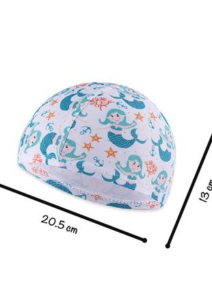 Тканевая шапочка для плавания для детей от 0.7-3 лет, универсальная белого цвета cp-06 №42 фото