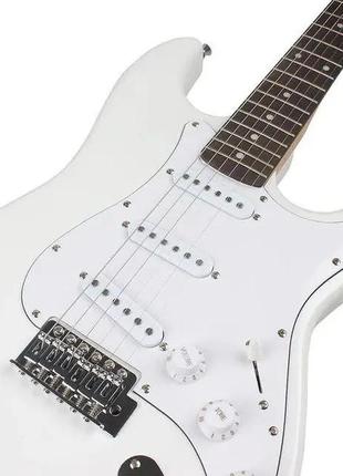 Набор электрогитара j8 st hmg 101(white)+ мини-усилитель для игры в наушниках joyo ja-03 lead + чехол ha-eg41a3 фото