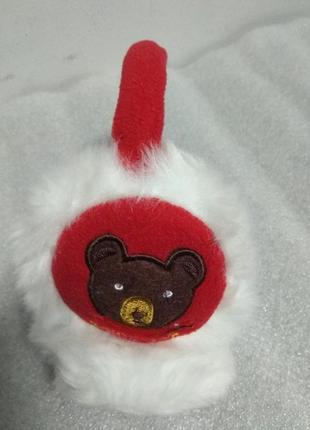 Хутряні навушники для дівчаток, теплі дитячі хутряні вушка червоні