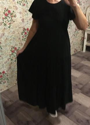 Платье длинное черное вискоза р.46-483 фото