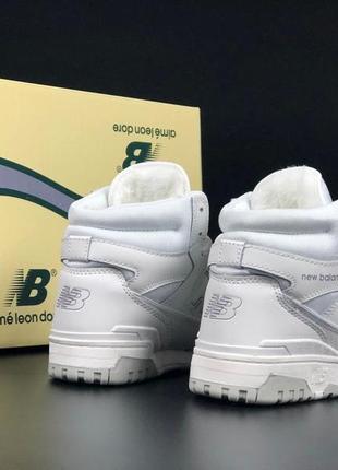 Жіночі зимові високі кросівки new balance 650  білі2 фото