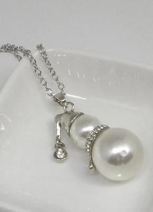 Ожерелье со снеговиком элегантное жемчужное ожерелье с подвеской4 фото