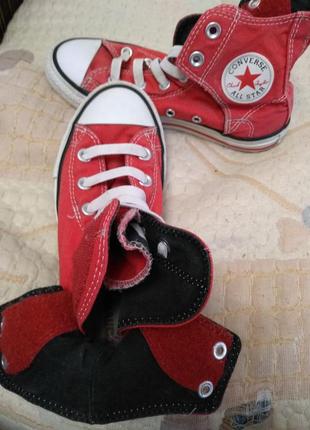 Красные кеды на липучках и резиновых шнурках , размер 333 фото