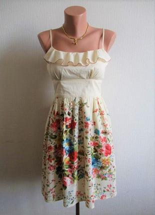 Sale ! хлопковое платье в цветочный принт topshop