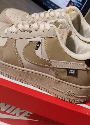 Кроссовки nike air force 1 low tan bling из натуральной кожи