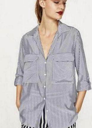 Zara рубашка оверсайз, сорочка оверсайз, блузка, блуза4 фото
