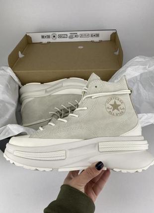 Высокие кеды converse run star legacy cx mono suede a04695 бежевые