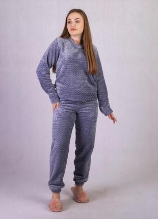 Махровые пижамы женские, домашние костюмы "косичка" 2103