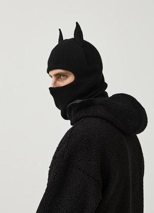 Балаклава зимова чоловіча жіноча batman чорна шапка-баф чоловічий маска бетмен тепла4 фото