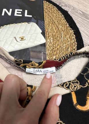 Світшот кофта укорочена zara кроп топ з ланцюгами абчтракція 6
