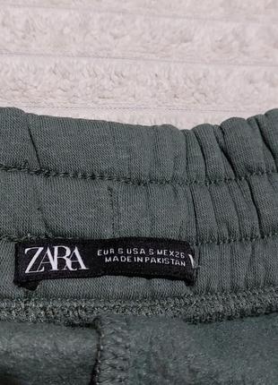 Джоггеры zara, s, xs на флисе, штаны карго зара, утепленные, на высокой посадке, спортивные штаны, спортивки цвета хаки2 фото