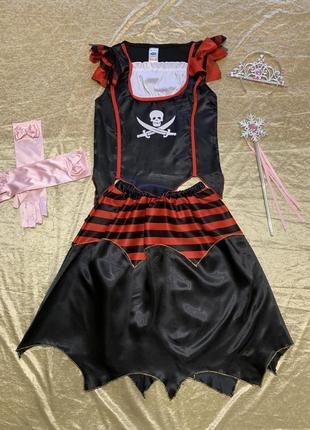 Яркое карнавальное платье карнавальный костюм пиратши на 7-9 лет1 фото