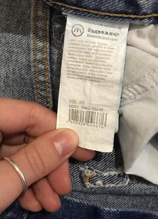 Прямые, укороченные джинсы с рваными штанинами house brand8 фото
