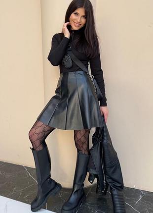 Юбка кожаная 4