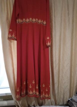 Платье в восточном стиле красное батал6 фото