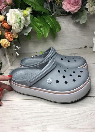 Женские кроксы на платформе crocband platform clog, шлепанцы1 фото