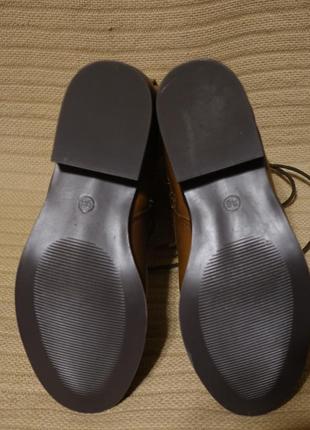Ефектні шкіряні чобітки коньячного кольору roberto santi tex італія 36 р.8 фото