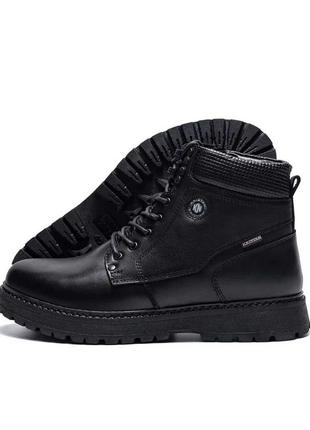 Мужские зимние кожаные ботинки kristan black 119 ч бот1 фото