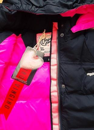 Куртка, пуховичек на девочку черно-розовая4 фото