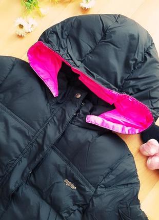Куртка, пуховичек на девочку черно-розовая3 фото