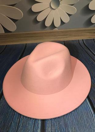 Шляпа унисекс федора с устойчивыми полями розовая